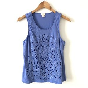 J. Crew | Embroidered Eyelet Tank Top